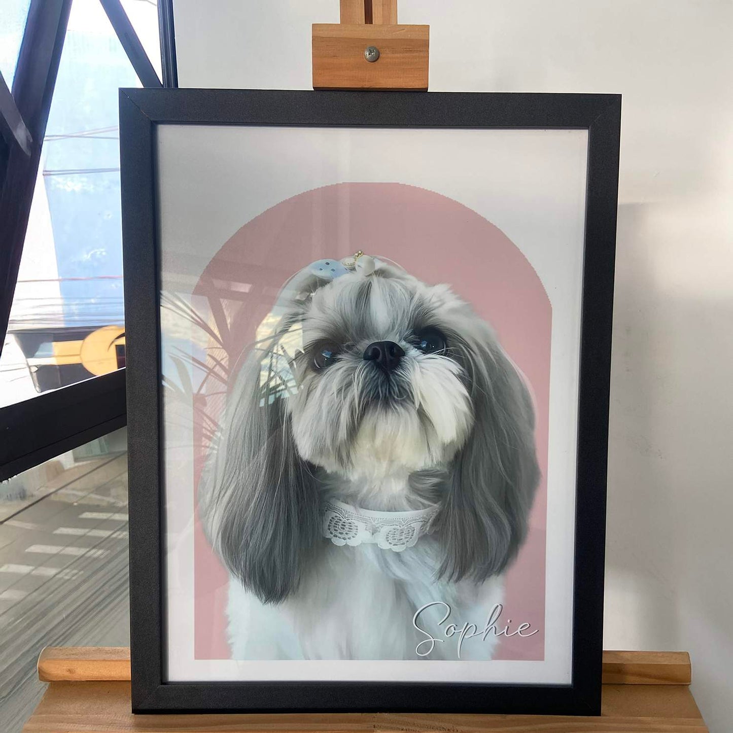 Quadro emoldurado com vidro - (1 a 3 pets)